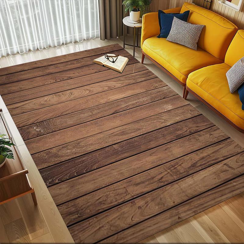 wooden planks Crystal Velvet Office chair mat Area Rug - Non-Slip, Floor Mat, Office Desk Chair Rugs,Christmas Gift-1106098