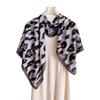 Versatile leopard print imitation silk high-end large square scarf silk scarf printed shawl decorative scarf sunscreen headscarf scarf female