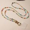 Mobile Phone Lanyard Crossbody Multi Colored Gravel Bead Hanging Decoration Long Chain Anti-theft and Anti Drop Lanyard  Strap