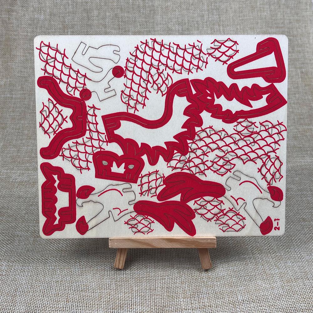 Laser cutting DIY Chinese dragon toy 3D wooden puzzle toy assembly model kit Children's desktop decoration12 years old+