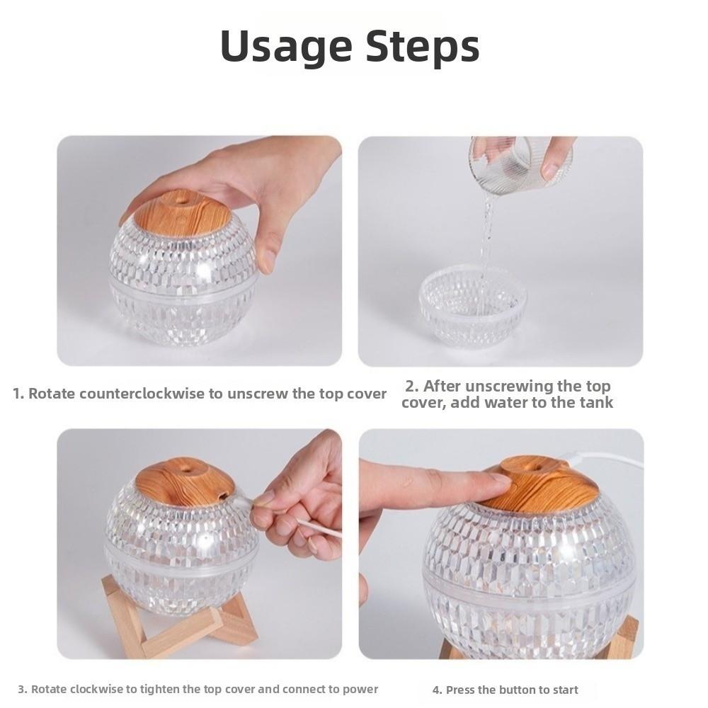 Silent Humidification Crystal Ball Humidifier Timed Power Off Home Cordless Humidifiers  Gifts