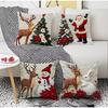 Christmas Printed Pillowcase Cartoon Santa Snowman Elk Sofa Cushion Cover Christmas Decorations New Year's Eve Decorations