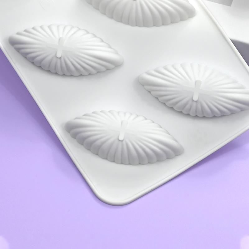 6 Cells 3D Shell Design Pudding Mousse Cake Moulds Madeleine Dessert Chocolate Silicone Mold Cake Decorating Tools one size