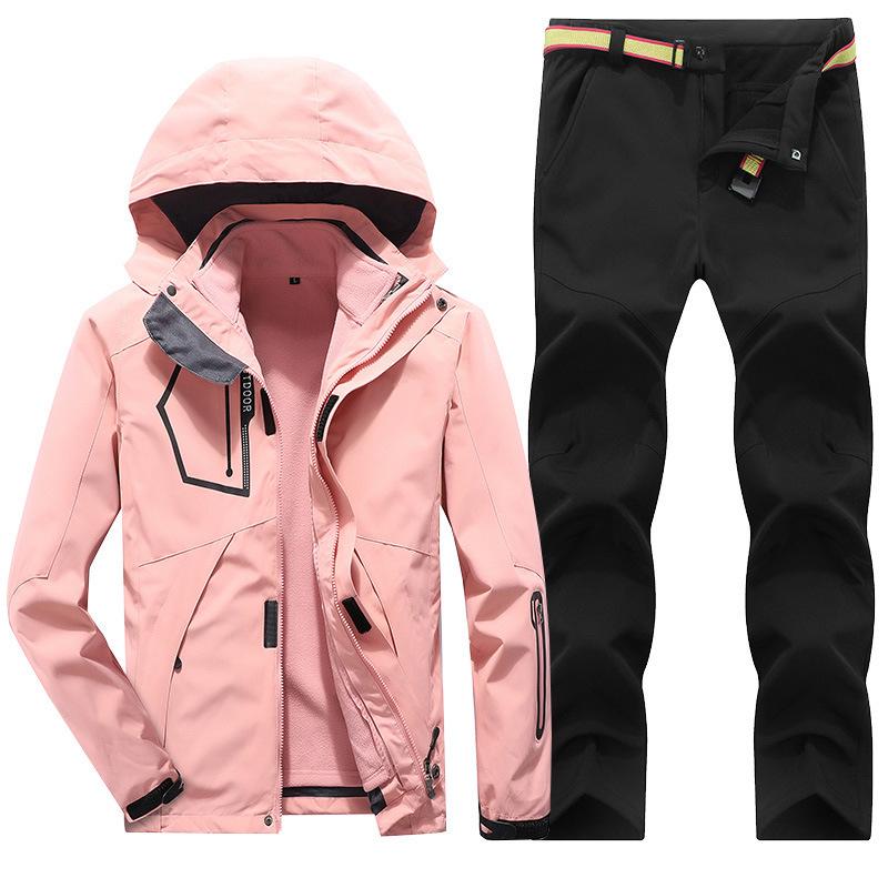 Unisex Cross-Border Hooded Windbreaker Jacket: Three-in-One Velvety Thickening for Autumn/Winter Mountaineering