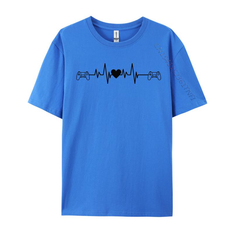 Premium Cotton Gamer Heartbeat T Shirt Casual Game Gamer T Shirt New Fashion Crew Neck Tops Tees Cool