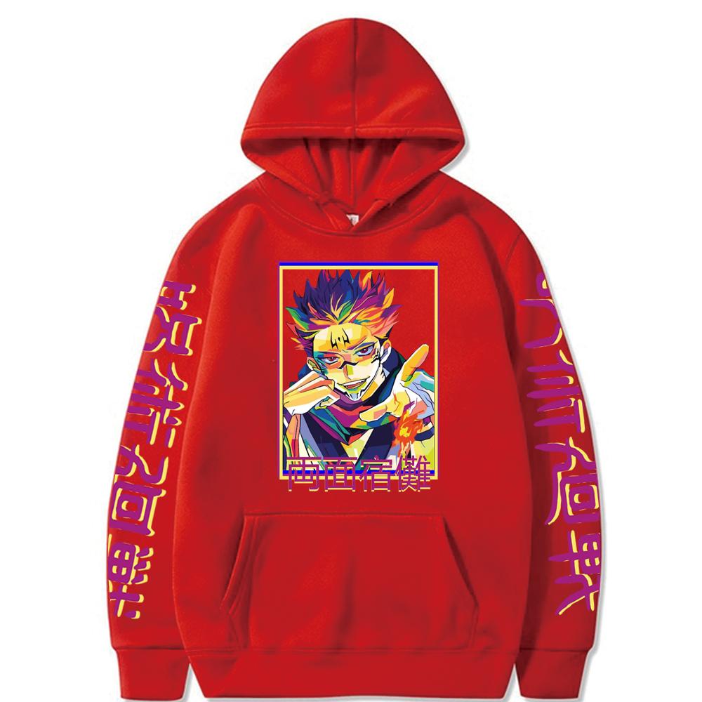 Anime Jujutsu Kaisen Hoodie Graphic Print Hoodies Vintage Oversized Hooded Sweatshirt Long Sleeves Soft Men Women Clothes