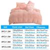 3/4PCS Winter Warm Plush Duvet Cover Pink Mink Velve+fluffy Flannel Quilt Cover Queen King Size Luxury Double Bed Bedding Set