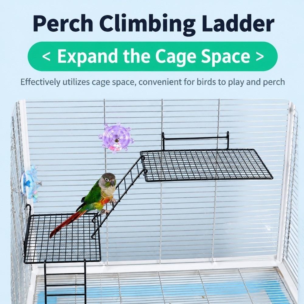 Multi-Level Bird Cage Platform Durable Climbing Ladder Interactive Parrot Station Indoor