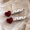 Korean Red Hearted Cherry Polka Hair Clip Sweet Cute Side Hairpin Hair Accessories for Women Girls Gifts