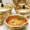 Korean Style Ramen Noodles Gold Pot Aluminum Soup Hot Pot Oxidized Coating Noodles Mike Egg Soup Cooking Golden Kitchen Cookware