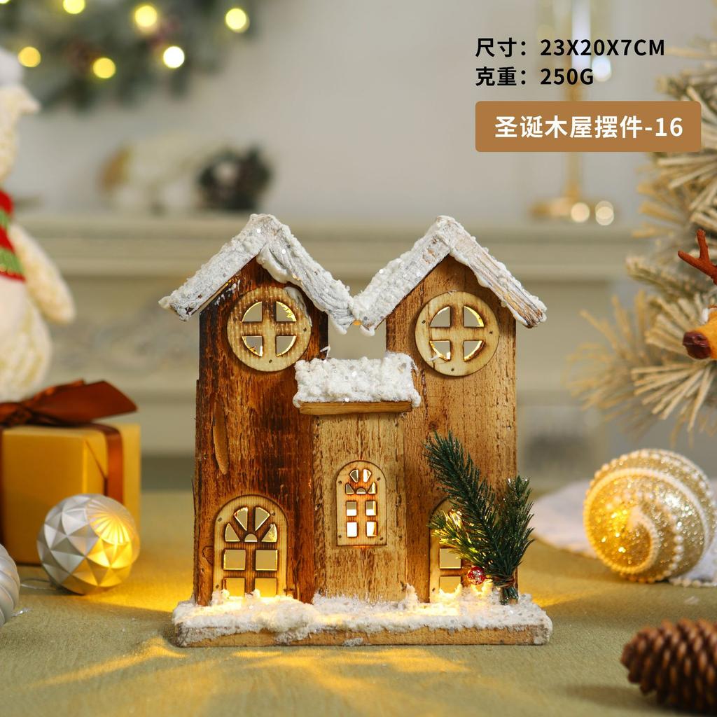 Factory direct sales Christmas chalet ornament atmosphere luminous decoration decoration chalet Christmas supplies