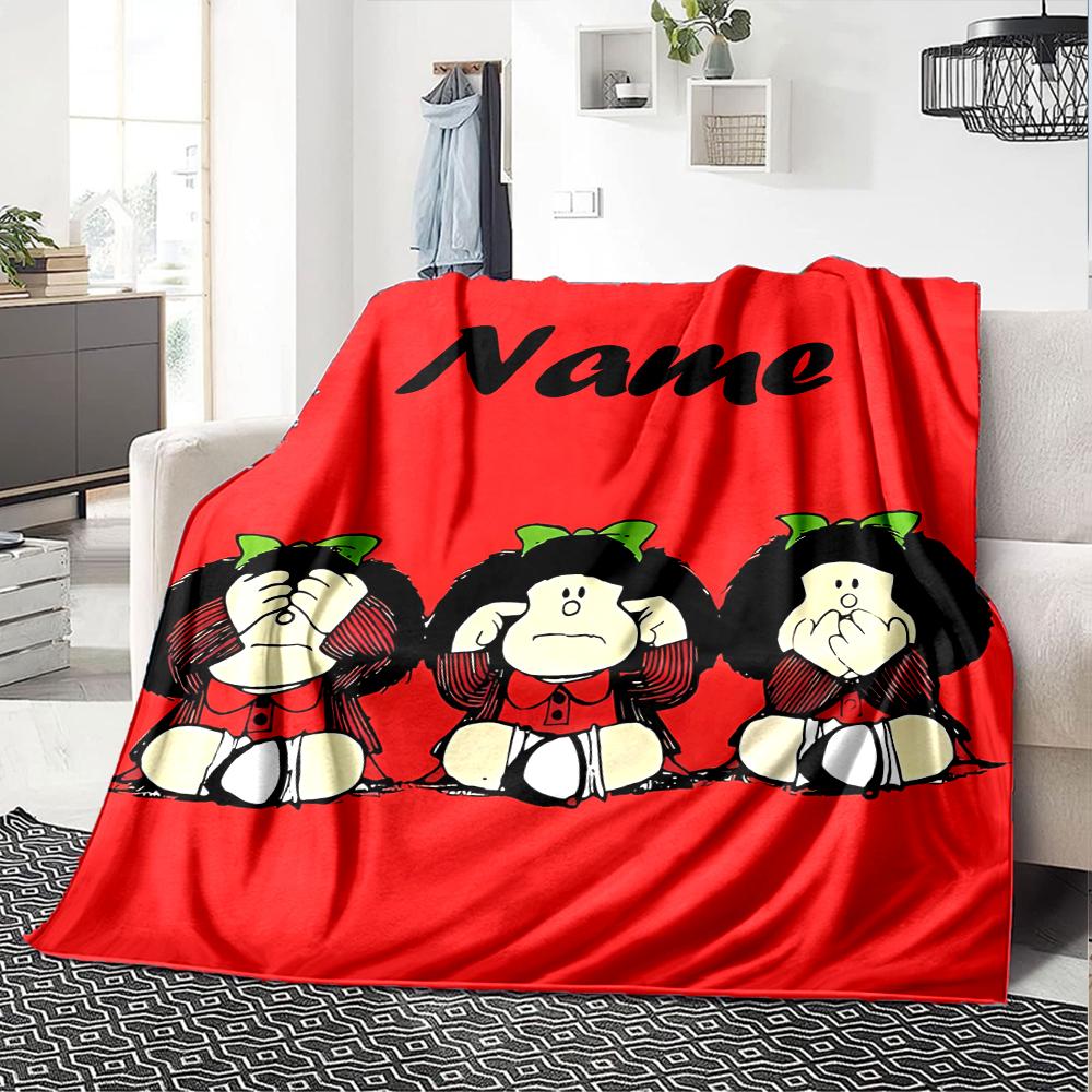 Customiz Name Personality Mafalda Blanket Soft &Warm Sofa Office Bed Travel Lunch Break Blanket, Gift Suitable All Seasons