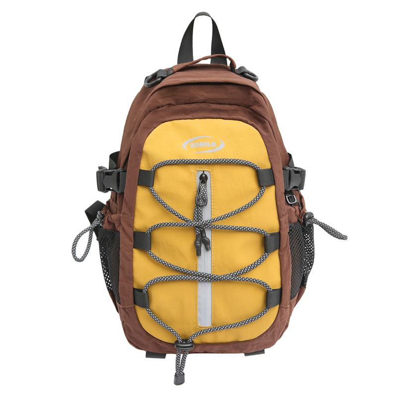 Color Block Hiking Backpack - Large Capacity, Versatile, Casual Shoulder Bag with Lanyard
