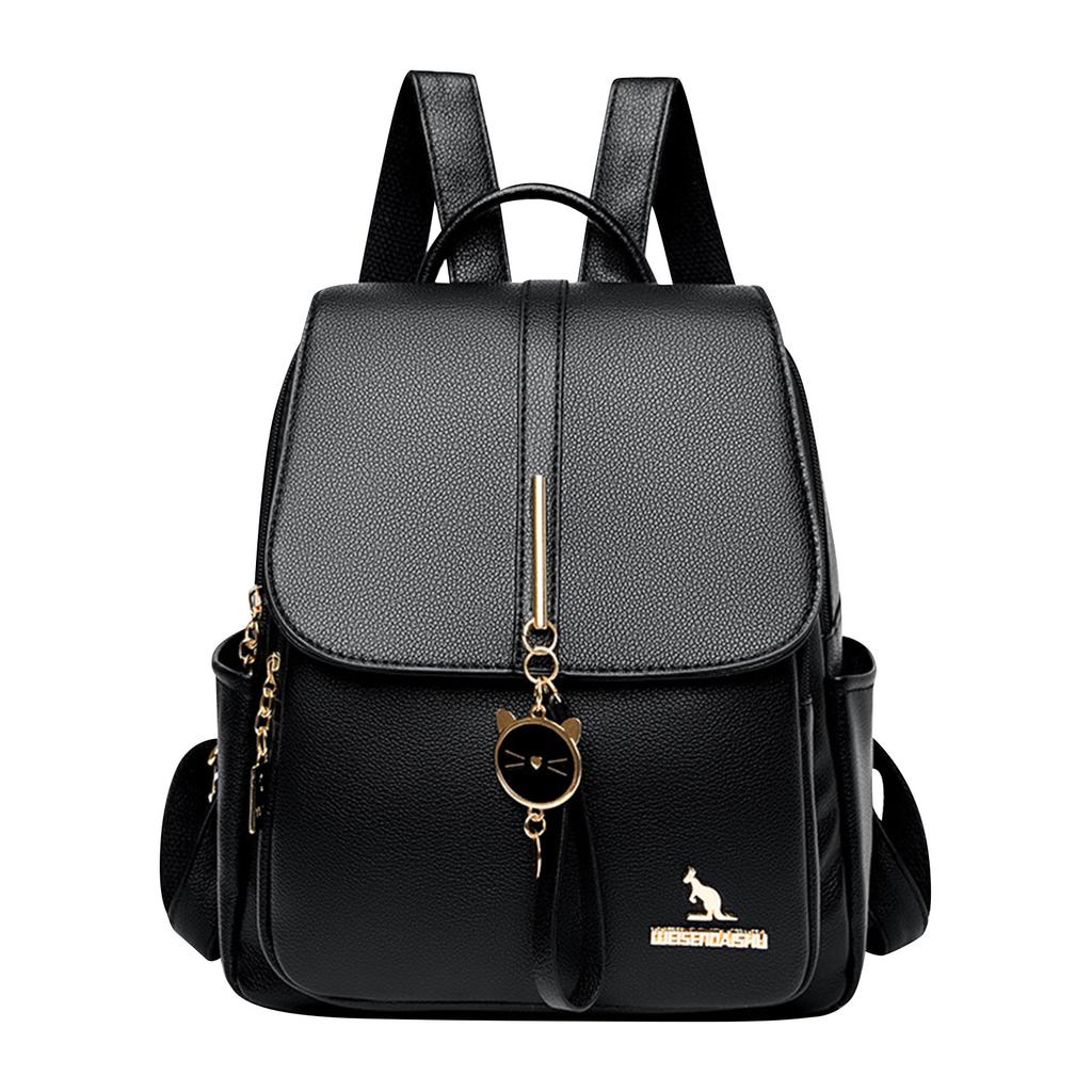 Soft Leather Backpack Summer New Lychee Pattern Large Capacity PU Leather Fashionable Trend Women's Backpack Backpack Women's Backpack