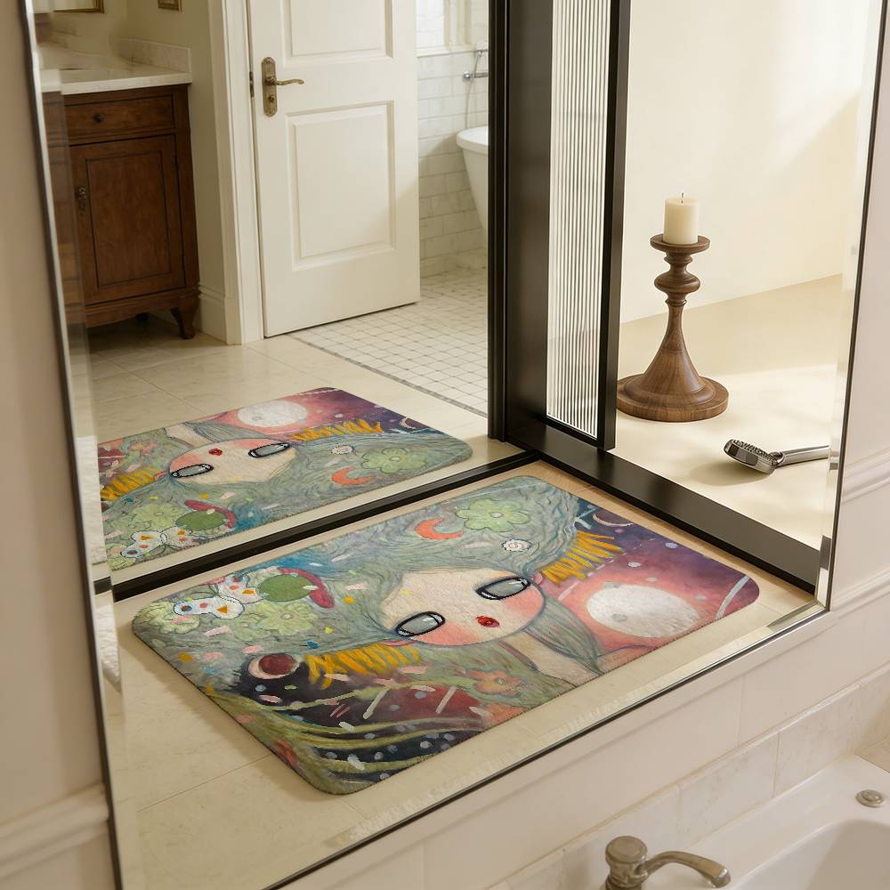 A-Aya T-Takano Art Bathroom Mat Kids Room Bedroom Decoration Balcony Anti-Slip Doormat Living Room Welcome Rug