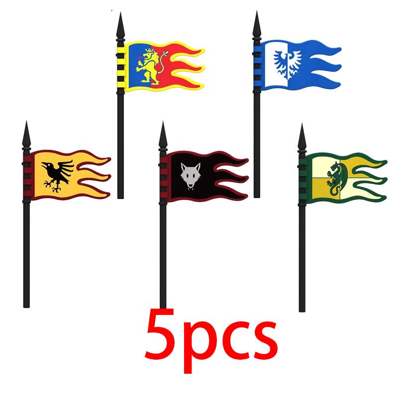 Mittelalterliche Militärburg Ritter Bausteine Reitpferd Wolf Bär Elefant Tier Weste Waffe Fahne Sattel Spielzeug Ziegelstein Geschenk A06