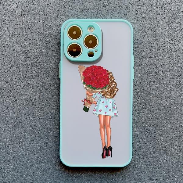 Beauty Makeup City Girl Pattern Case For iPhone 16 15 X XR XS 14 13 12Mini 11 Pro Max drawn girl Cover For iPhone 7 8 Plus SE2