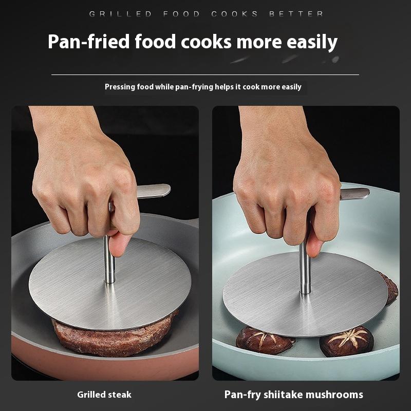 Stainless Steel Burger Press Non Stick Meat Steak Press Kitchen Tool Grill Press Flat Bottom Meat Press For Kitchen Grilling