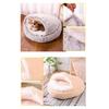Pet House Warm Semi-Enclosed Kennel with Plush Lining Foldable Design Anti-Slip Bottom Stress-reducing Pet Bed