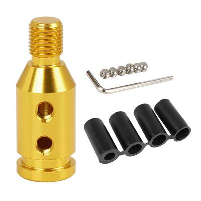 Shift Knob Gear Shift Knob Adapter Shift Knob Conversion Adapter M12 X 1.25 Universal for Unthreaded Shifters, Gold Tone