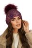 Multicolor Fuchsia Cameo-Pavone Hat with Natural Yenota Pompom