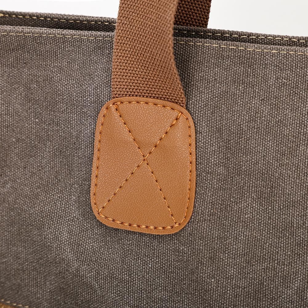 Vintage Canvas Shoulder Bag Women's Portable Tote Bag Tongle Large Capacity Shopping Bag