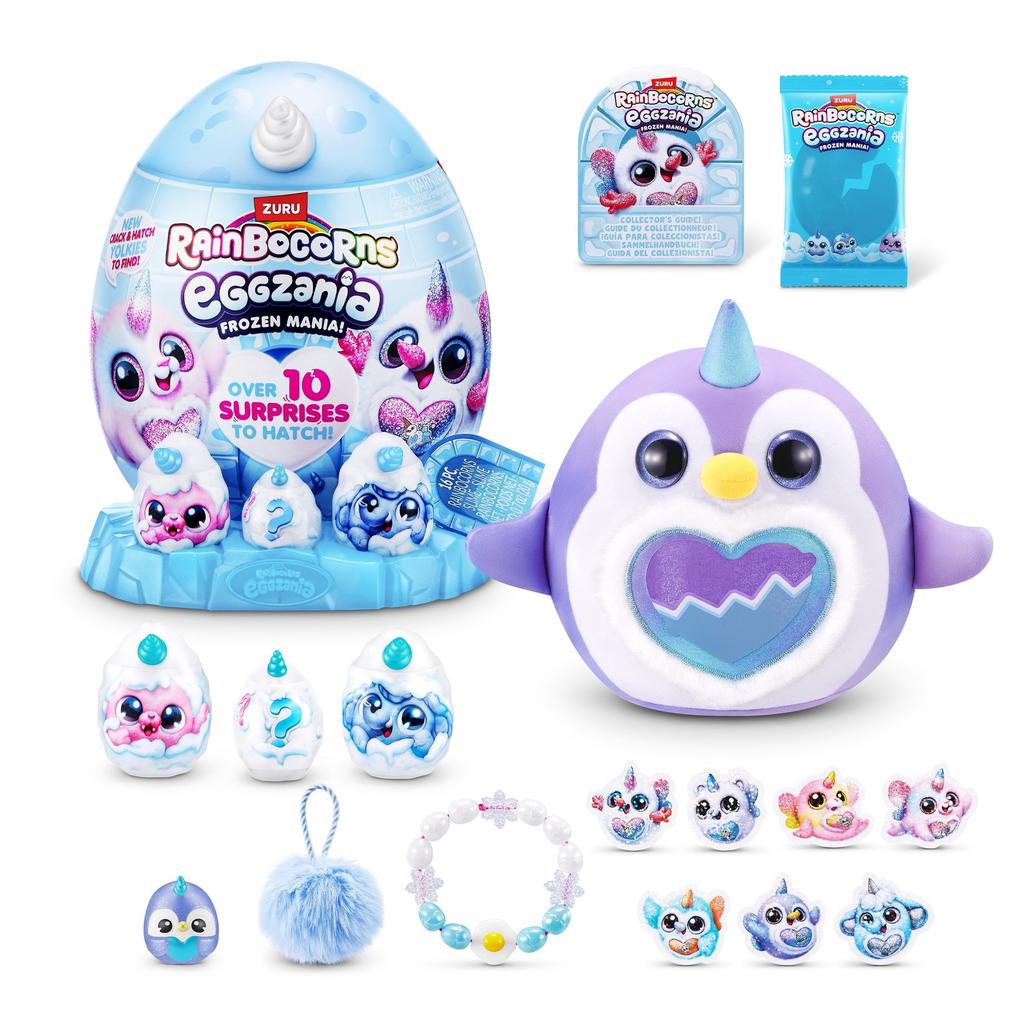 Rainbocorns Eggzania Frozen Mania Überraschungs-Einhorn-Spielzeug - Sammelfiguren mit Zubehör für Mädchen