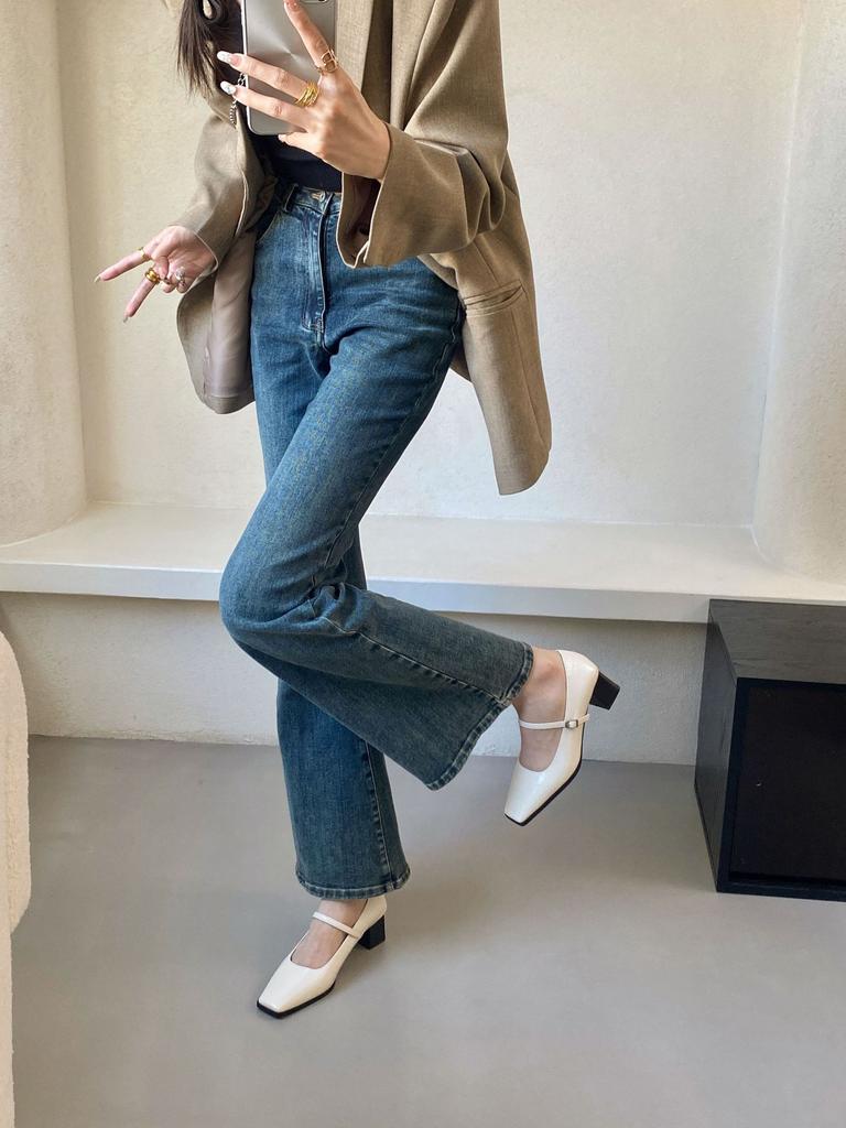 Retro Single Shoes 2025 Spring Women's French High Heels Thick Heel Not Tired Feet Versatile and Comfortable Professional Style Work Shoes Women