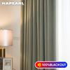 1pc napearl 100% blackout cor sólida linho quarto janela cortina moderna tipo anel cortinas sala de estar para decoração casa