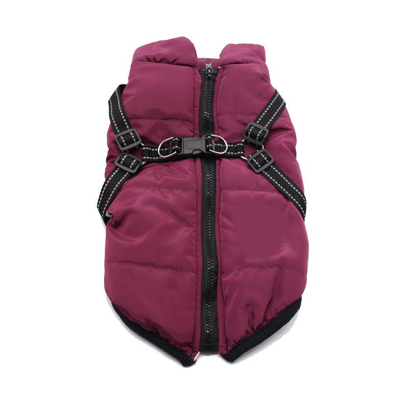 

Жилет из стеганого хлопка, одежда для питомцев, верхняя одежда для собак, водонепроницаемый L фиолетовый