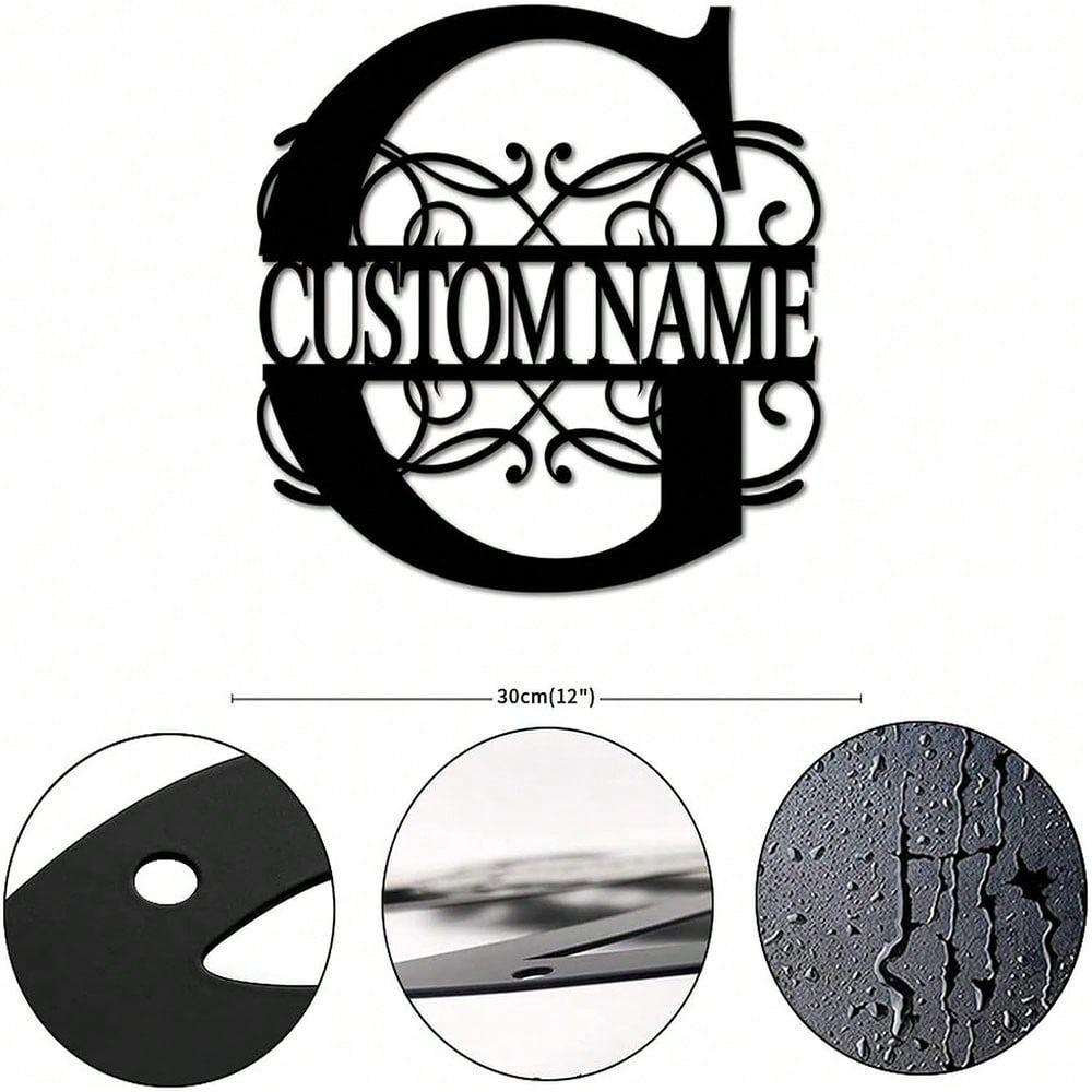 Personalized Metal Wall Art Custom Initials Family Name Light Beam Design Iron Steel Decor Home Porch Garden Gift Birthday