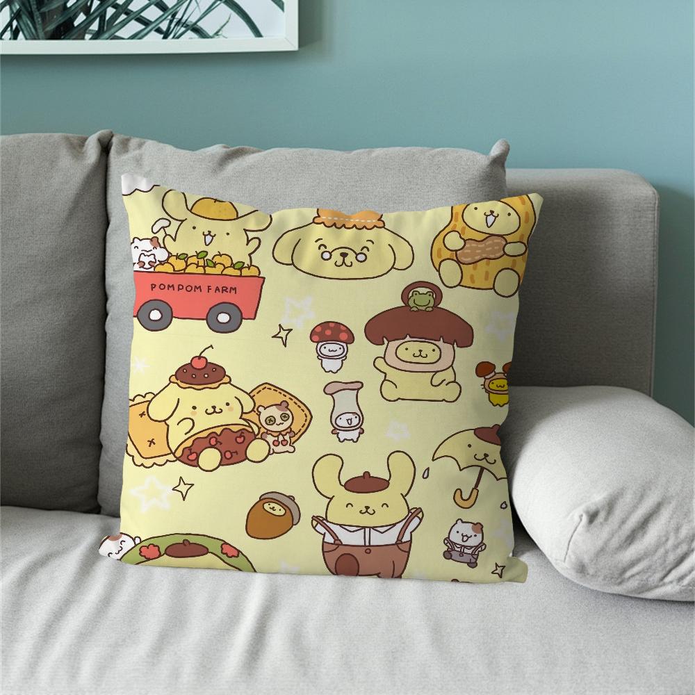 MINISO Cartoon P-Pompompurin-S Cute Pillow Case Sofa Living Room Bedroom Headboard Backrest Cushion Square Cushion Nap Time