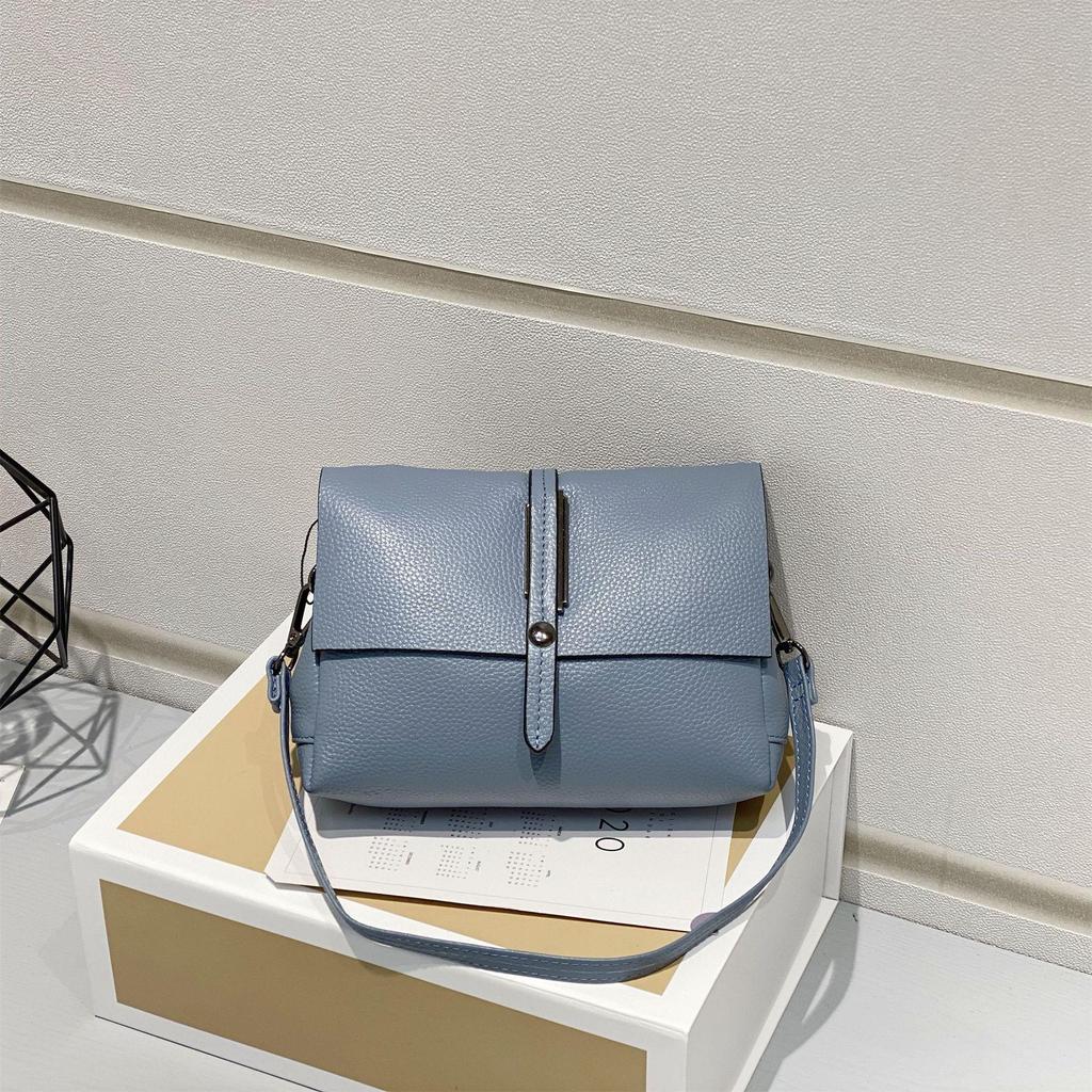 Sac à Bandoulière en Cuir Véritable Style Coréen pour Femme - Sac Décontracté en Cuir de Vache Grande Capacité