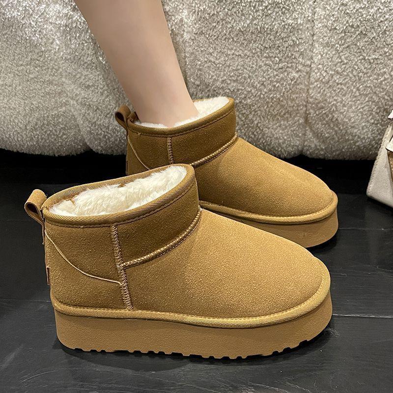 Retro Thick-soled Cotton Boots Autumn and Winter Internet Celebrities Foreign Style Non-slip Warm Bread Cotton Shoes