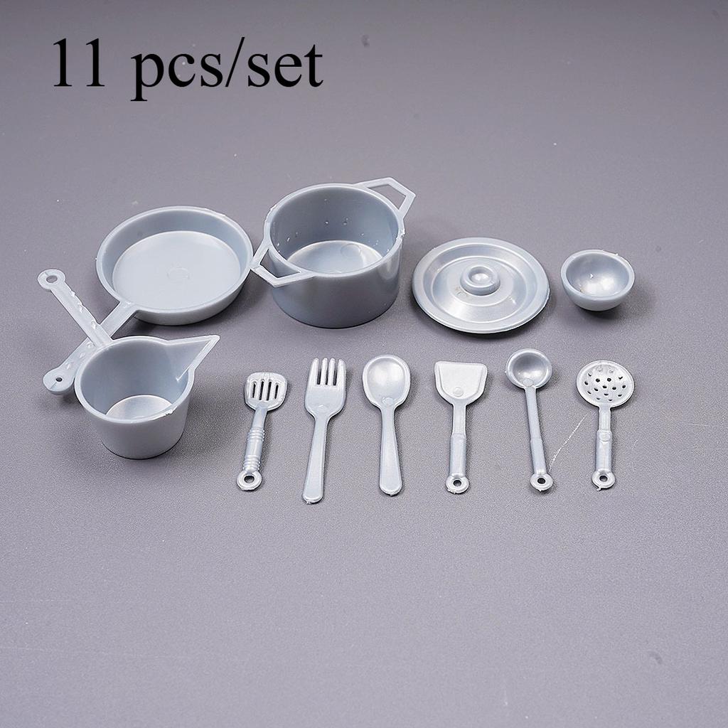 Miniature Edible Play Kitchen Accessories, Mini Plastic Pot, Bowl, Ladle, Cup Models, Dollhouse DIY Decorative Simulated Kitchenware