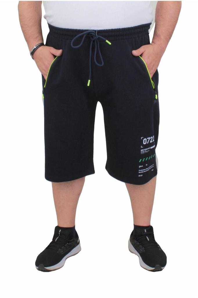 Men's Plus Size Plus Size Shorts & Bermuda Men's Plus Size Combed Cotton Shorts Run Your City Black