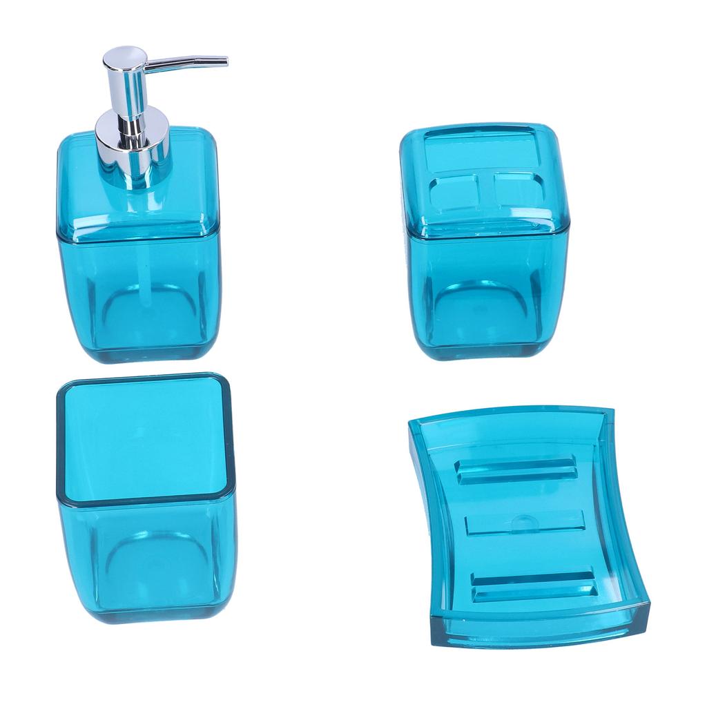 4-teiliges Badezimmerset Seifenspender Zahnbürstenhalter Waschbecher Seifenschale Badezimmerzubehör