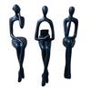 huaqianguhh 3Pcs/Set Abstract Human Figurines, 3D Printed Modern Minimalist Art Sculpture, Artistic Sitting Figure Statues for Home Shelf Table