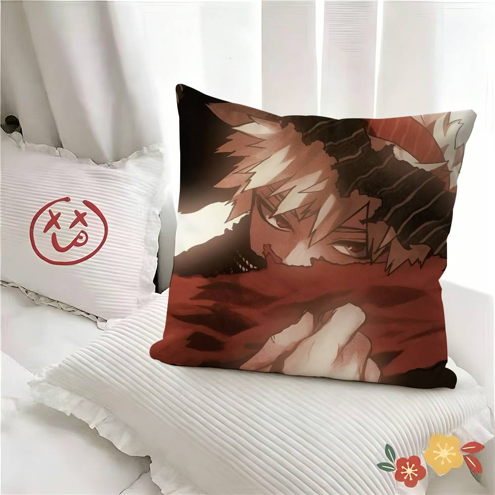 pc Cartoon Anime Character Katsuki Bakugo Pillow Case Fashion Square Pillowcase Bedroom Sofa Room Ins Decoration Leisure