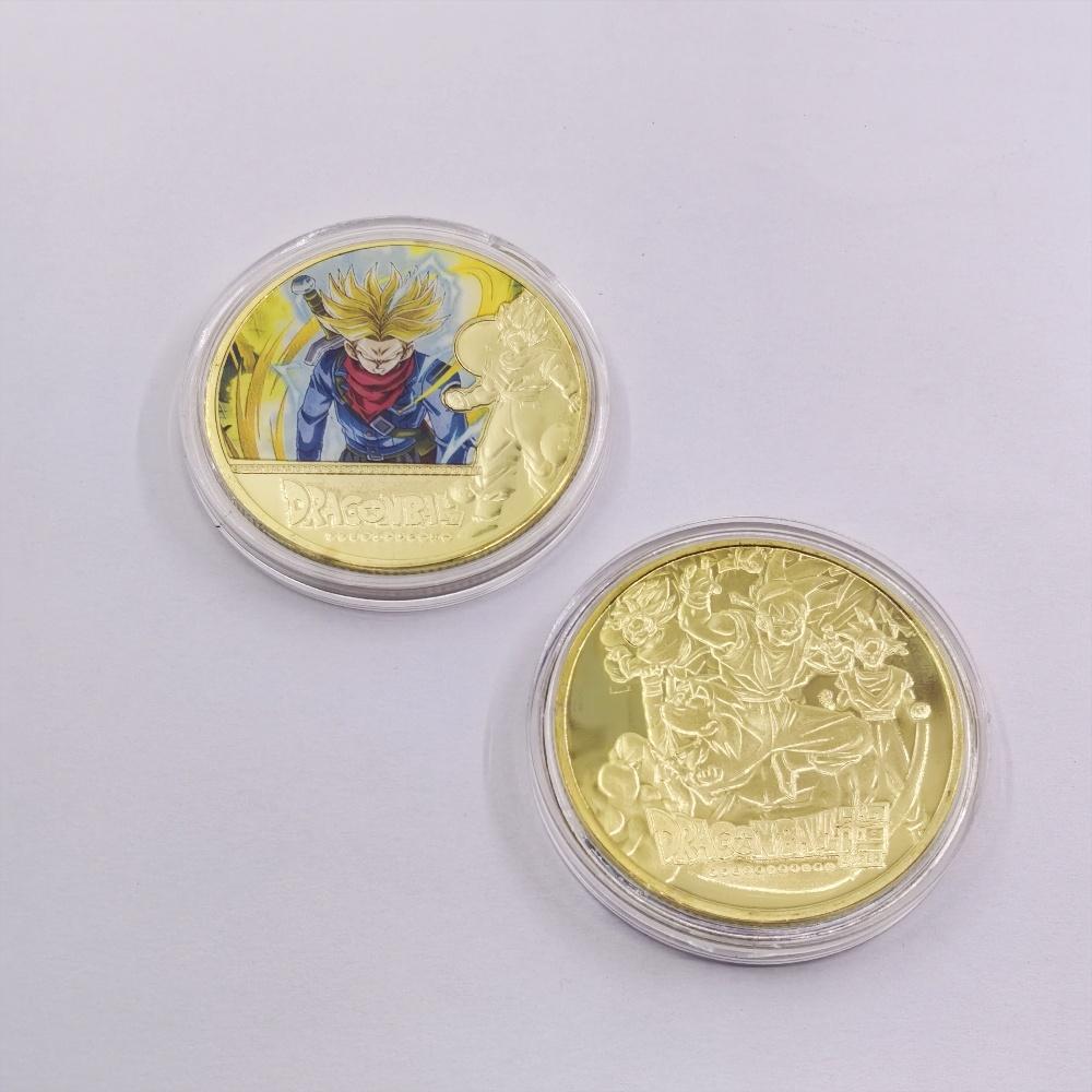 Anime  Z Gold Plated Gold Coin Son Goku Vegeta  Coins Kids Classic Anime Peripherals Collection Toy Souvenir