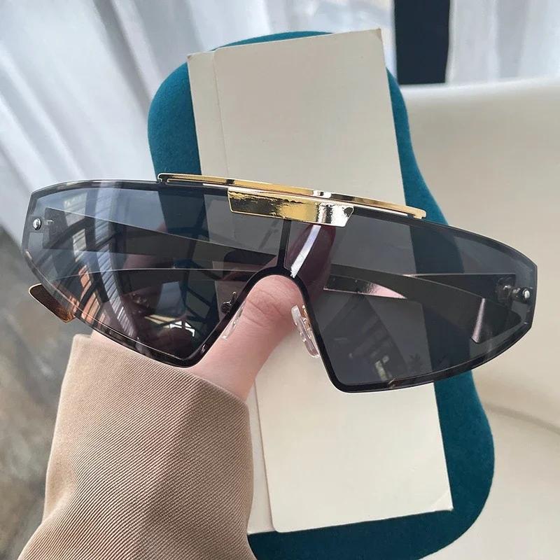 Punk Style Metal Material Protective Goggles Conjoined Piece Frameless Wrapped Sun Glasses Sports Cycling Sun Glasses Windproof Goggles