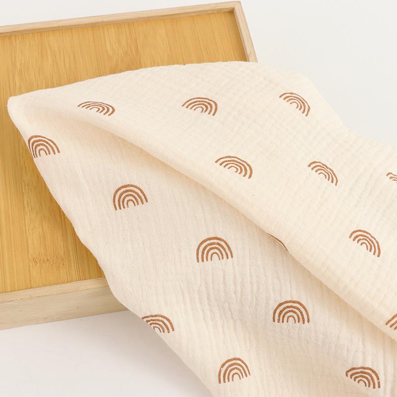 Double-Layer Cartoon Rainbow Cotton Gauze Bib Towel