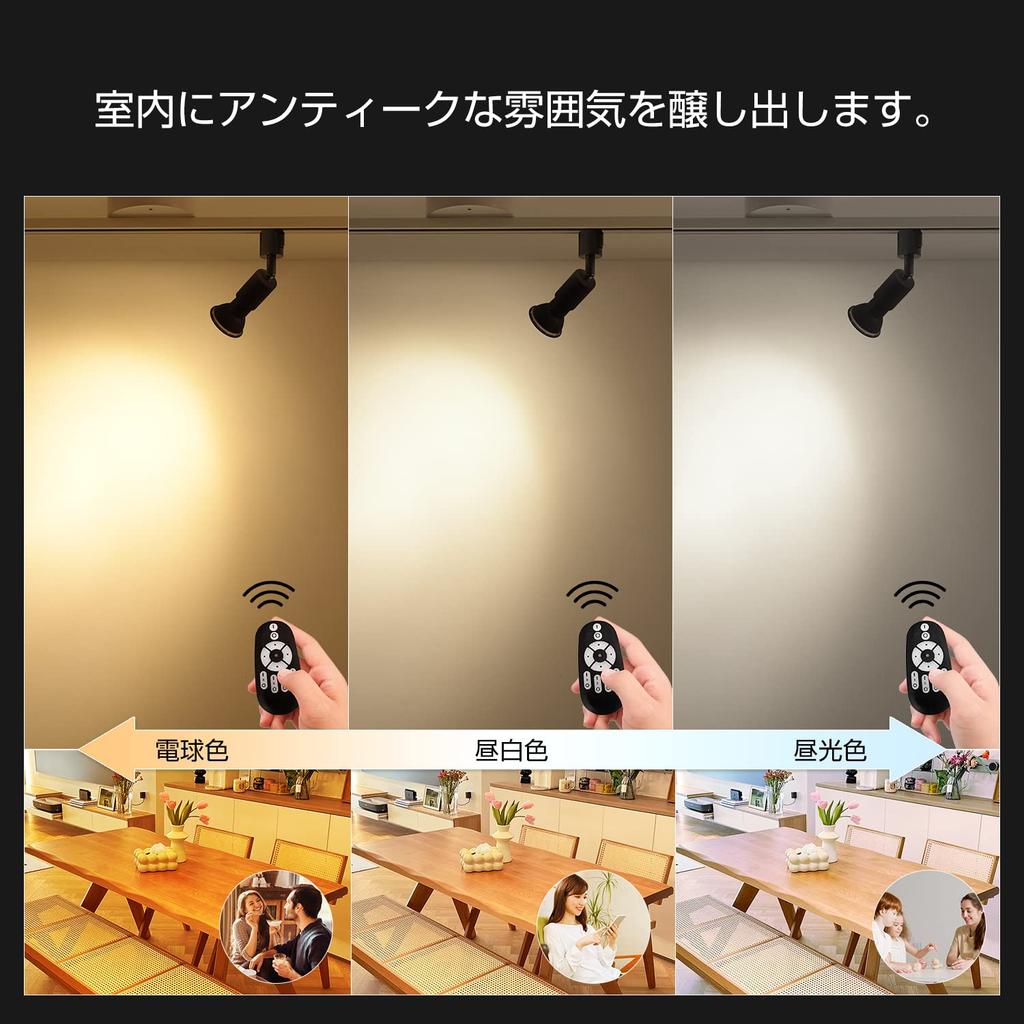 LVWIT Duct Rail Light, LED Spotlight, E26 Base, Includes LED Bulb, Dimmable, Color Adjustable, 6W Power Consumption (40W Equivalent), Remote Control,