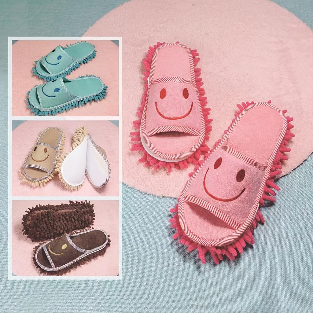 Fashion Microfiber Cleaning Slippers - Silent, Efficient Dust and Floor Cleaning Tool