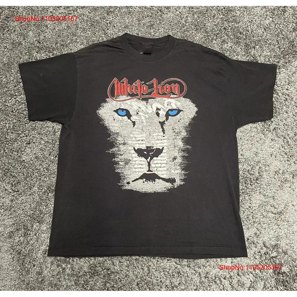 Maglietta da Tour Rock And Roar per Adulti della Band White Lion Tutte le Taglie dalla S alla 5XL Hro65 Vintage da Uomo Grafica Elegante Morbida Elastica