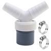 1PCS Dishwasher Washing Machine Drain Adapter Double Connection Y Floor Drain Joint Adapter Anti Odor-Filter Disposer Trap Tool