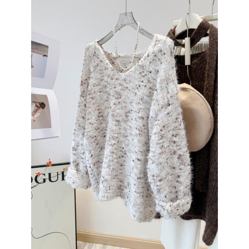 Women's Gentle, Colorful, Lazy Sweaters, Autumn and Winter, High-end Wear, Loose and Soft Knitted Tops
