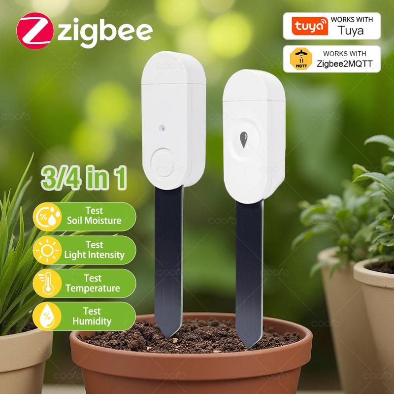 Tuya Smart Zigbee Soil Moisture Sensor Temperature Humidity Soil Tester Moisture Real Time Monitor Support Z2M In Home Assistant