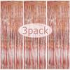 3Pack Valentines Day Party Backdrop Decorative Curtains Bachelorette Party Backdrop Metallic Foil Tinsel Fringe Curtain Christma