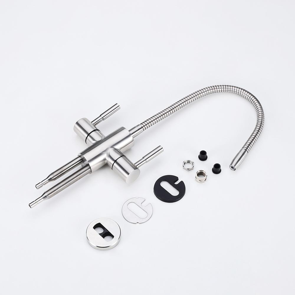 Flexible 304 Stainless Steel Reverse Osmosis Manual Double Handle Faucet Household Eco-friendly Durable for Water Purifier